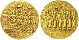 CHINA und Südostasien
Indien
Medaillen
Ramatankah GOLD in Tola-Größe. Rama und Sita sitzen auf Thron, links Hanuman und Jambavat, rechts 3 Diener/s...