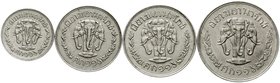 CHINA und Südostasien
Thailand
Rama V., 1868-1910
4 Stück: 2 1/2, 5, 10 und 20 Satang RS 116 = 1897. sehr schön/vorzüglich bis vorzüglich