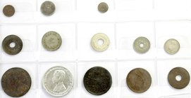 CHINA und Südostasien
Thailand
Lots
13 Münzen des 19. und 20. Jh. Vom 1/8 Fuang bis zum Baht.
schön bis vorzüglich