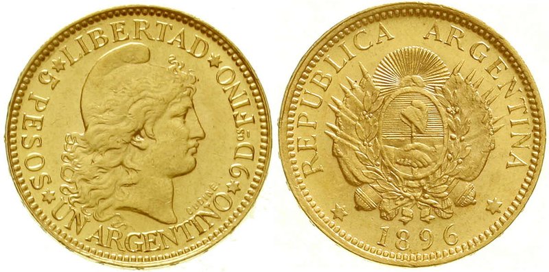 Ausländische Goldmünzen und -medaillen
Argentinien
Republik, seit 1881
5 Peso...