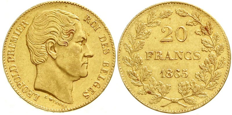 Ausländische Goldmünzen und -medaillen
Belgien
Leopold I., 1831-1865
20 Franc...