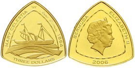 Ausländische Goldmünzen und -medaillen
Bermuda
Britisch, seit 1620
3 Dollars 2006 versunkene Schiffe im Bermuda-Dreieck. Mary Celestia. 1/20 Unze F...