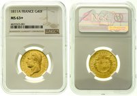 Ausländische Goldmünzen und -medaillen
Frankreich
Napoleon I., 1804-1814/15
40 Francs 1811 A, Paris. 12,90 g. 900/1000. Im NGC-Blister mit Grading ...