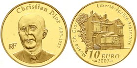 Ausländische Goldmünzen und -medaillen
Frankreich
Fünfte Republik, seit 1958
10 Euro 2007. Christian Dior. 1/4 Unze Feingold. In Originalschatulle ...