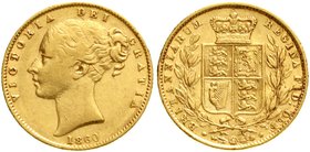 Ausländische Goldmünzen und -medaillen
Grossbritannien
Victoria, 1837-1901
Sovereign 1860, Wappen, large 0. 7,99 g. 917/1000.
sehr schön/vorzüglic...