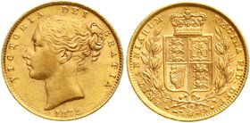 Ausländische Goldmünzen und -medaillen
Grossbritannien
Victoria, 1837-1901
Sovereign 1872 with die number 49. (49 doppelt geschlagen/ die number = ...