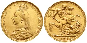 Ausländische Goldmünzen und -medaillen
Grossbritannien
Victoria, 1837-1901
Sovereign 1888. 7,99 g. 917/1000.
prägefrisch/fast Stempelglanz