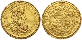 Gold der Habsburger Erblande und Österreichs, Haus Habsburg, Leopold I., 1657-1711
5 Dukaten 1677 IA-N, Graz. Mm. Johann Anton Nowak. 16,45 g.
gutes...