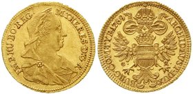 Gold der Habsburger Erblande und Österreichs, Haus Habsburg, Maria Theresia, 1740-1780
Dukat 1769 C.-K., Wien. vorzüglich/Stempelglanz, Prachtexempla...