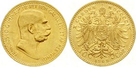 Gold der Habsburger Erblande und Österreichs, Haus Habsburg, Franz Joseph I., 1848-1916
10 Kronen 1909. Typ 'Marschall'. 3,39 g. 900/1000.
gutes vor...
