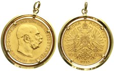 Gold der Habsburger Erblande und Österreichs, Haus Habsburg, Franz Joseph I., 1848-1916
100 Kronen 1915, offizielle Neuprägung. 33,88 g. 900/1000. In...