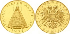 Gold der Habsburger Erblande und Österreichs, Österreich, 1. Republik, 1918-1938
100 Schilling 1937. Mariazell. 23,52 g. 900/1000.
fast Stempelglanz...