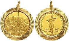 Gold der Habsburger Erblande und Österreichs, Wien, Stadt
Goldmedaille in Fassung 1967, auf 100 Jahre Wiener Walzer und Johann Strauss. Strauss mit G...