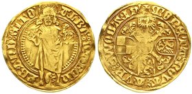 Altdeutsche Goldmünzen und -medaillen
Brandenburg-Franken
Albrecht Achilles 1464-1486
Goldgulden o.J. Schwabach. 3,19 g.
schön/sehr schön, Kratzer...