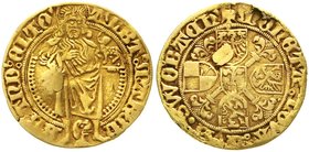 Altdeutsche Goldmünzen und -medaillen
Brandenburg-Franken
Albrecht Achilles 1464-1486
Goldgulden o.J. Schwabach. 3,20 g.
schön/sehr schön, Henkels...