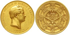 Altdeutsche Goldmünzen und -medaillen
Brandenburg-Preußen
Friedrich Wilhelm IV., 1840-1861
Goldmedaille zu 6 Dukaten 1840 von Fischer und Pfeiffer....