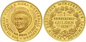 Altdeutsche Goldmünzen und -medaillen
Hessen-Darmstadt
Darmstadt-Stadt
Goldmedaille "1 Erinnerungs-Gulden" 1926. Verein hessischer Münzfreunde. 30 ...