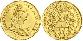 Altdeutsche Goldmünzen und -medaillen
Köln-Stadt
Dukat 1750, Mzm. Gerhard Hüls, Stempel v. Anton Schäfer. Mit Titel Franz I. 3,47 g.
vorzüglich/Ste...