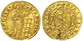 Altdeutsche Goldmünzen und -medaillen
Nürnberg
Stadt
Dukat 1616 St. Laurentius mit Rost und Buch/Wappen mit Umschrift.
sehr schön, überarbeitet...