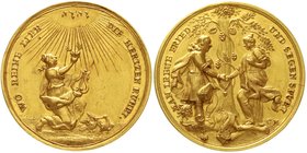 Altdeutsche Goldmünzen und -medaillen
Nürnberg
Stadt
Goldene Hochzeitsmedaille zu 4 Dukaten o.J.(1669/1678) von Christian Moller. WO REINE LIEB DIE...