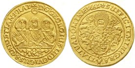Altdeutsche Goldmünzen und -medaillen
Schlesien-Liegnitz-Brieg
Georg, Ludwig und Christian, 1639-1663
Dukat 1661 Breslau. 3,46 g.
fast vorzüglich,...