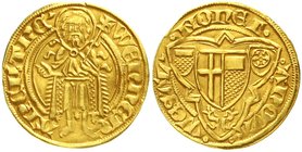 Altdeutsche Goldmünzen und -medaillen
Trier
Erzbistum, Werner von Falkenstein, 1388-1418
Goldgulden o.J. Oberwesel. 3,38 g.
sehr schön, etwas gewe...