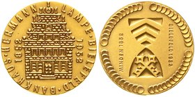 Thematische Goldmedaillen
Städte, Bielefeld
Goldmedaille 1952, 100-Jf. Bankhaus Lampe, Bielefeld. 30,2 mm; 21,44 g. 980/1000.
mattiert, vorzüglich/...