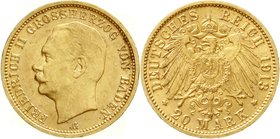 Reichsgoldmünzen
Baden
Friedrich II., 1907-1918
20 Mark 1913 G. vorzüglich/Stempelglanz