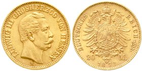 Reichsgoldmünzen
Hessen
Ludwig III., 1848-1877
20 Mark 1873 H. gutes vorzüglich