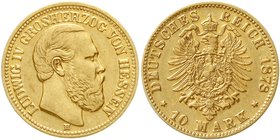 Reichsgoldmünzen
Hessen
Ludwig IV., 1877-1892
10 Mark 1878 H. gutes sehr schön