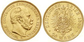 Reichsgoldmünzen
Preußen
Wilhelm I., 1861-1888
20 Mark 1883 A. fast Stempelglanz
