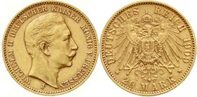 Reichsgoldmünzen
Preußen
Wilhelm II., 1888-1918
20 Mark 1909 J. Hamburg. vorzüglich