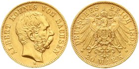 Reichsgoldmünzen
Sachsen
Albert, 1873-1902
20 Mark 1894 E. vorzüglich