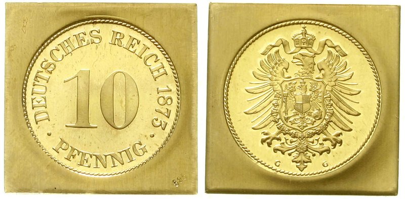 Proben
Verprägungen, Besonderheiten aus Gold, Reichskleinmünzen
Klippenförmige...