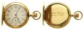 Uhren aus Gold
Taschenuhren
Damen-Savonette Gelbgold 750, Hersteller TIFFANY & Co., Widmungsgravur von 1905. 35 mm; 45,37 g. Alle drei Deckel Gold....