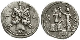 Römische Münzen
Römische Republik
M. Fourius Philus L.F. 119 v. Chr
Denar 119 v. Chr. M FOVRI L F. Januskopf/FILI ROMA. Roma steht mit Zepter n.l.,...