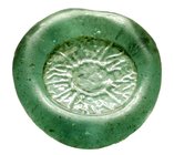 Orientalen
Fatimiden
Al Mustansir Billah, 427-487 AH/1036-1094 AD
Grünes Glasgewicht zu 30 Charruba = 1 Fils. 6,0 g. In Zeiten der Kleingeldknapphe...