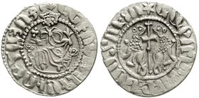 Kreuzfahrer
Armenien
Levon I., 1187-99
Tram 1187/1199. König thront v.vorn/2 Löwen, dazwischen Kreuz.
vorzüglich
