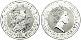 Ausländische Münzen und Medaillen
Australien
Elisabeth II., seit 1952
10 Dollars 10 Unzen Slbermünze 1993. In Kapsel.
Stempelglanz