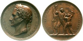 Ausländische Münzen und Medaillen
Belgien
Leopold I., 1830-1865
Bronzemedaille 1862 von Jouvenel. Rückkehr des Königs nach Brüssel. 61 mm.
vorzügl...