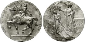 Ausländische Münzen und Medaillen
Belgien
Albert I., 1909-1934
Versilberte Bronzemedaille 1910 von Devreese. Prämie der Weltausstellung in Brüssel....
