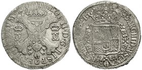 Ausländische Münzen und Medaillen
Belgien-Brabant
Karl II., 1665-1700
Patagon 1695, Antwerpen. fast sehr schön, justiert, selten