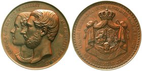 Ausländische Münzen und Medaillen
Belgien-Brabant
Medaillen
Bronzemedaille 1859 v. Leopold Wiener. Auf die Geburt v. Ferdinand Eli Victor Albert, P...