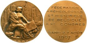 Ausländische Münzen und Medaillen
Belgien-Gent
Stadt
Bronzemedaille 1906 von Hipplekoy. Auf den 1907 stattfindenden Kongress belgischer Archäologen...