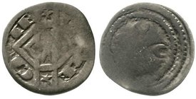 Ausländische Münzen und Medaillen
Belgien-Hainaut/Hennegau
Johanna von Constantinopel 1206-1244
Maille o.J., Valenciennes. schön/sehr schön