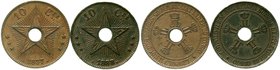 Ausländische Münzen und Medaillen
Belgien-Kongo
Kongostaat, 1885-1908
2 Stück: 10 Centimes 1887 und 1888. vorzüglich und sehr schön, Randfehler...