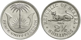 Ausländische Münzen und Medaillen
Biafra
Republik, 1968-1969
2 1/2 Shillings Aluminium 1969. Westafrikanischer Waldleopard.
prägefrisch