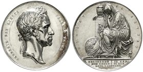 Ausländische Münzen und Medaillen
Dänemark
Frederik VI., 1808-1839
Silbermedaille 1839 v. Christensen, a.s. Tod. Bel. Kopf r./Trauergestalt mit Urn...