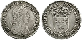 Ausländische Münzen und Medaillen
Frankreich
Ludwig XIII., 1610-1643
1/4 Ecu 1643 D, Lyon. sehr schön, sehr selten