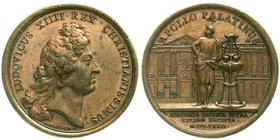 Ausländische Münzen und Medaillen
Frankreich
Ludwig XIV., 1643-1715
Bronzemedaille 1672 v. Mauger. 41 mm, 30,6 g.
sehr schön/vorzüglich, winz. Kra...